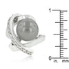 Rhodium Plated Knotted Simulated Pearl Ring