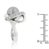 Rhodium Plated Knotted Simulated Pearl Ring