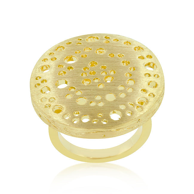 Textured Golden Saucer Ring