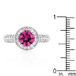 Fuchsia Halo Engagement Ring