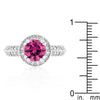 Fuchsia Halo Engagement Ring