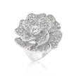 Large Flower Cubic Zirconia Cocktail Ring