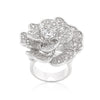 Large Flower Cubic Zirconia Cocktail Ring