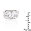 Cubic Zirconia Round Cut Pave Ring Set