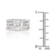 Princess Cut Cubic Zirconia Triple Bridal Set