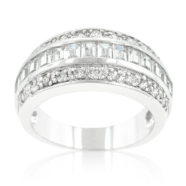 3-Row Cubic Zirconia Band