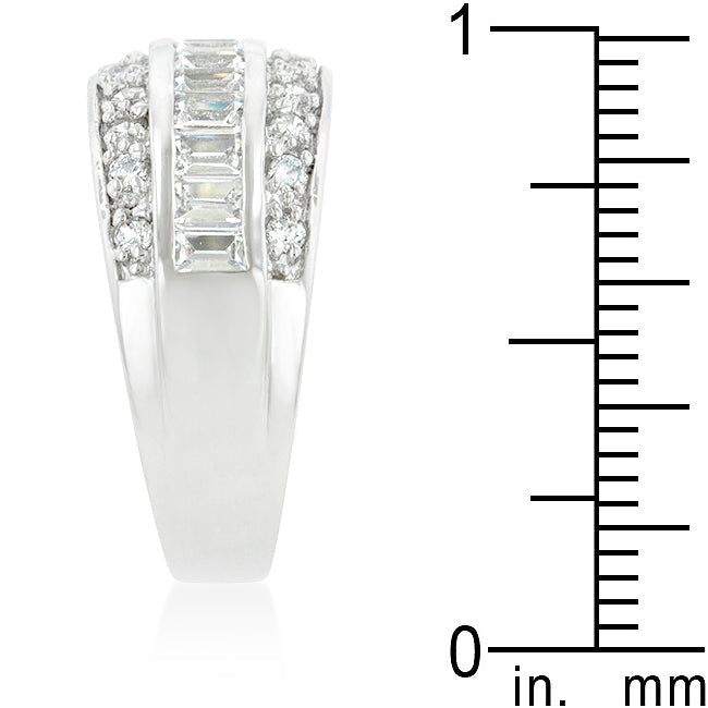 3-Row Cubic Zirconia Band