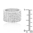 Rhodium Plated Finishd Wide Pave Cubic Zirconia Ring