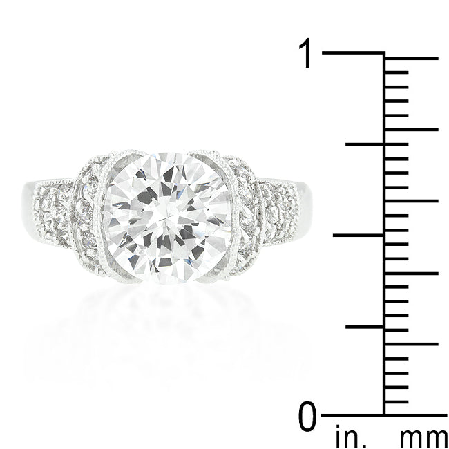 Tension Set Cubic Zirconia Engagement Ring