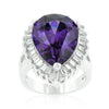 Cubic Zirconia Purple and Clear Cocktail Ring