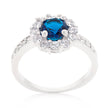 Sapphire Blue Halo Engagement Ring