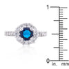 Sapphire Blue Halo Engagement Ring