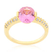 Pink Oval Cubic Zirconia Engagement Ring