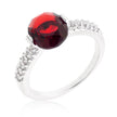 Red Oval Cubic Zirconia Engagement Ring