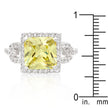 Halo Style Princess Cut Peridot Cocktail Ring