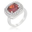 Micropave Red Bridal Cocktail Ring