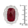 Red Cocktail Crest Ring