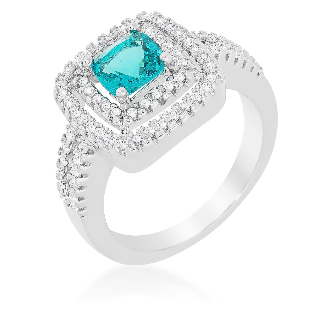 Micro-Pave Aqua Vintage Ring