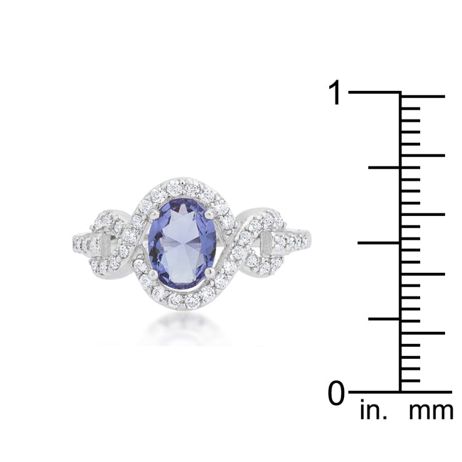 Tanzanite Halo Pave Cocktail Ring