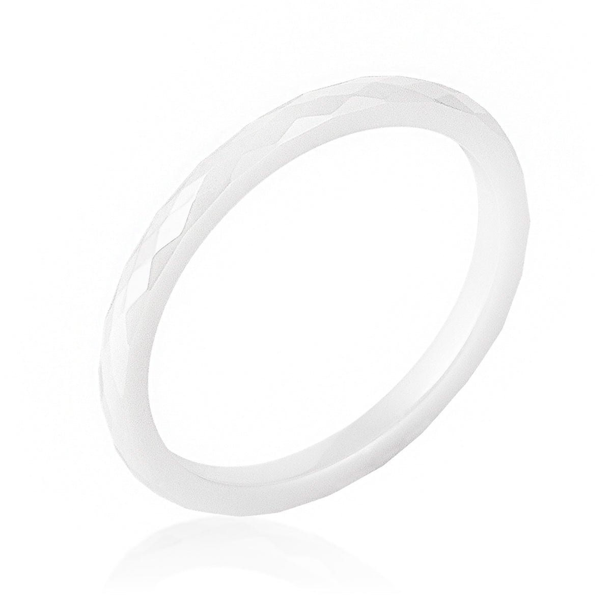 White Ceramic Band Ring