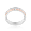 Two Tone Inspiration Band Ring With Cubic Zirconia