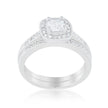 Pave Cushion Wedding Ring Set