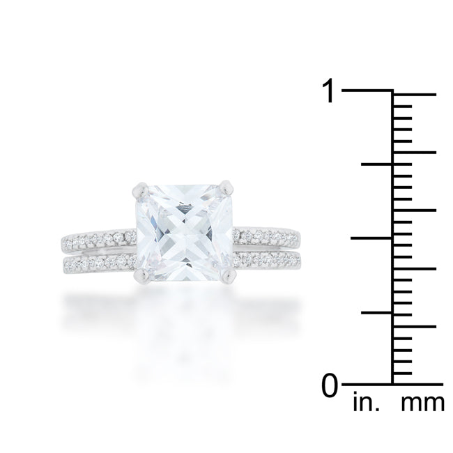 Princess Solitaire Wedding Set Ring