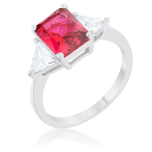 Classic Fuchsia Rhodium Engagement Ring