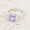 Classic Lavender White Gold Rhodium Engagement Ring