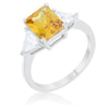 Classic Canary Yellow Rhodium Engagement Ring