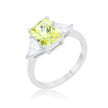 Classic Peridot Rhodium Engagement Ring