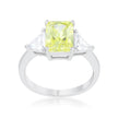 Classic Peridot Rhodium Engagement Ring