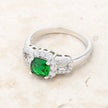 Liz 1.1ct Emerald CZ Rhodium Classic Ring