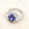 Krizia 4.2ct Tanzanite CZ Rhodium Classic Ring