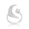 Luna .75ct CZ White Gold Rhodium Delicate Ring