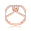 Joyce 0.4ct CZ Rose Gold Delicate Floral Wrap Ring