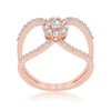 Joyce 0.4ct CZ Rose Gold Delicate Floral Wrap Ring