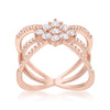 Mindy 0.8ct CZ Rose Gold Delicate Triple Wrap Ring