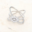 Rhodium Plated Mindy 0.8ct CZ Delicate Triple Wrap Ring