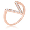 Michelle 0.2ct CZ Rose Gold Delicate V-Shape Ring