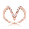 Michelle 0.2ct CZ Rose Gold Delicate V-Shape Ring