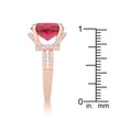 Charlene 6.2ct Ruby CZ Rose Gold Classic Statement Ring