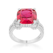 Charlene 6.2ct Ruby CZ Rhodium Classic Statement Ring