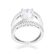 Girana 3ct Clear CZ Rhodium Contemporary Ring