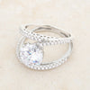 Girana 3ct Clear CZ Rhodium Contemporary Ring