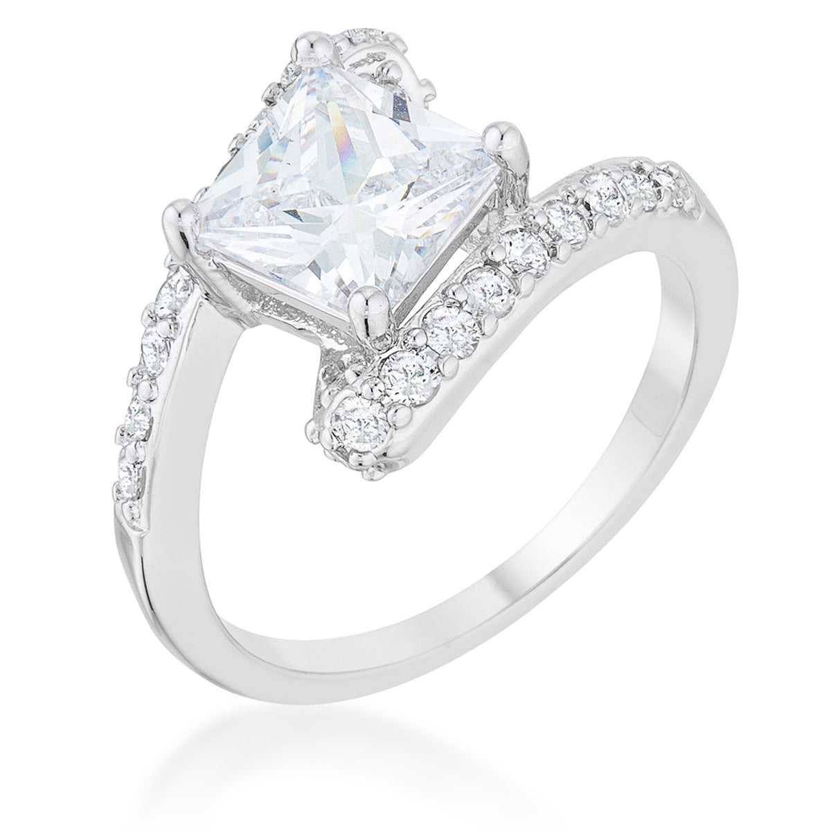 Caroline 2.3ct CZ Rhodium Statement Ring