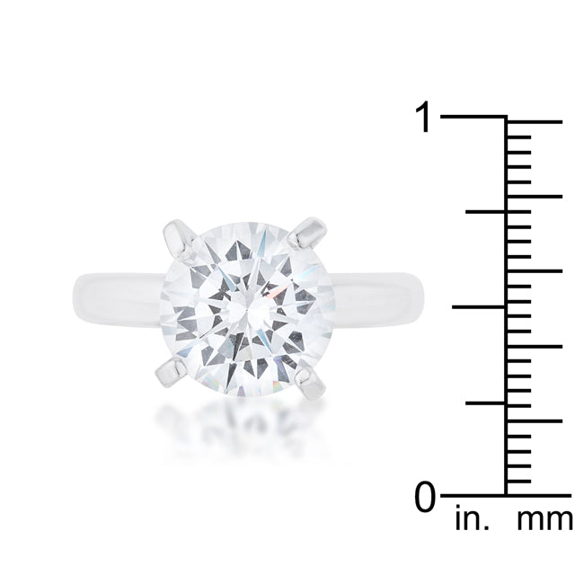 Hanna 4.4ct CZ Rhodium Classic Solitaire Ring