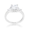 Shonda 1.8ct Clear CZ Rhodium Cushion Classic Statement Ring