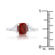 Shonda 1.8ct Ruby CZ Rhodium Cushion Classic Statement Ring