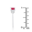 Shonda 1.8ct Fuchsia CZ Rhodium Cushion Classic Statement Ring